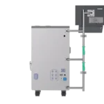 Back view of the Adaptive SUB Control Panel showing Ethernet ports for main, floor scale, air and gas connections for O2, CO2, N2, and load cell inputs.