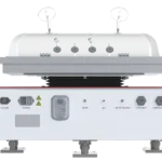 Back view of the Deluxe BioRocker rocking bioreactor system showcasing control panel connections and integrated load cells on the bottom of the unit.