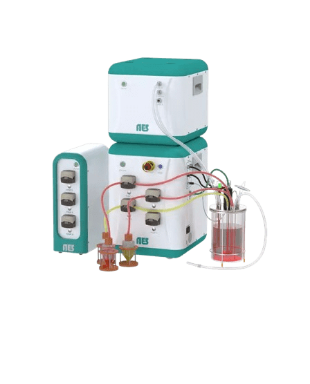 Deluxe Benchtop Bioprocess Controller with Bioreactor, Integrated Pumps, Sensors, and AES Tubing Set