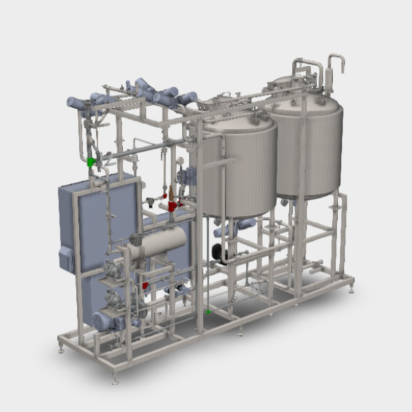 render of single use skid